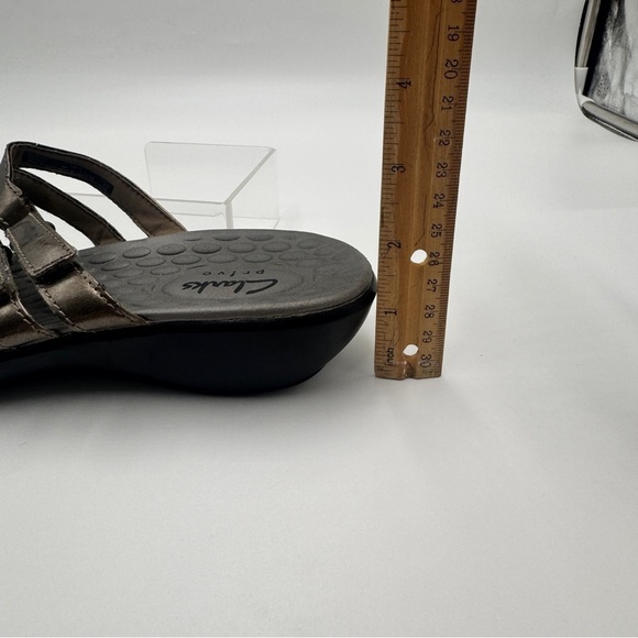 Clarks Bronze Strappy Slide Sandals - Picture 3 of 14